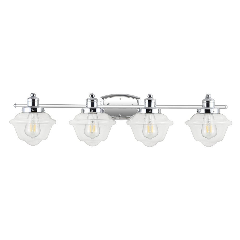 Orleans Iron/Glass Schoolhouse Led Vanity Light