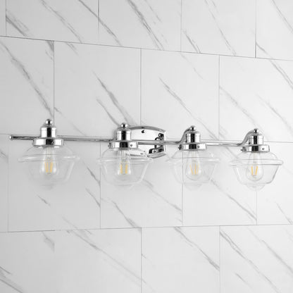 Orleans Iron/Glass Schoolhouse Led Vanity Light