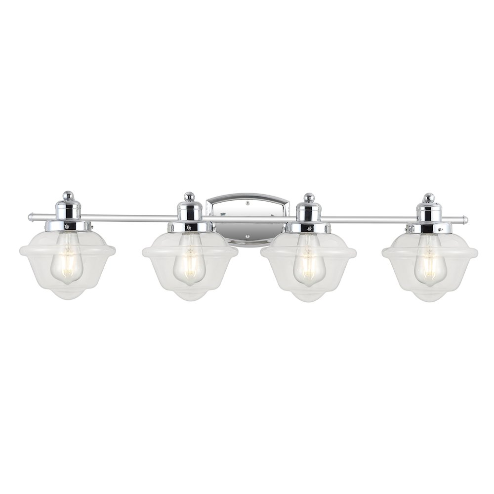 Orleans Iron/Glass Schoolhouse Led Vanity Light