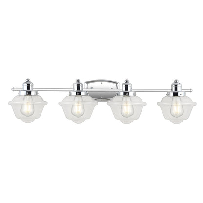 Orleans Iron/Glass Schoolhouse Led Vanity Light