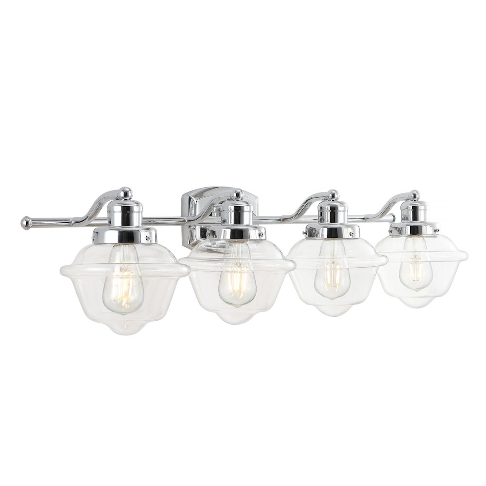 Orleans Iron/Glass Schoolhouse Led Vanity Light