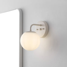 5.75" 1-Light Metal/Frosted Glass Contemporary LED Vanity Light, Almond