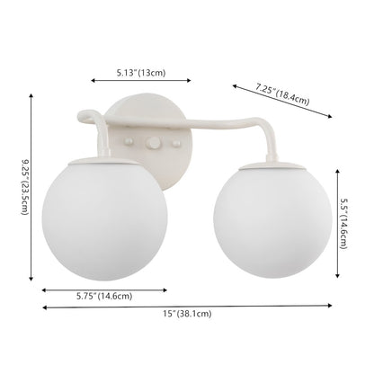 15" 2-Light Metal/Frosted Glass Contemporary LED Vanity Light, Almond