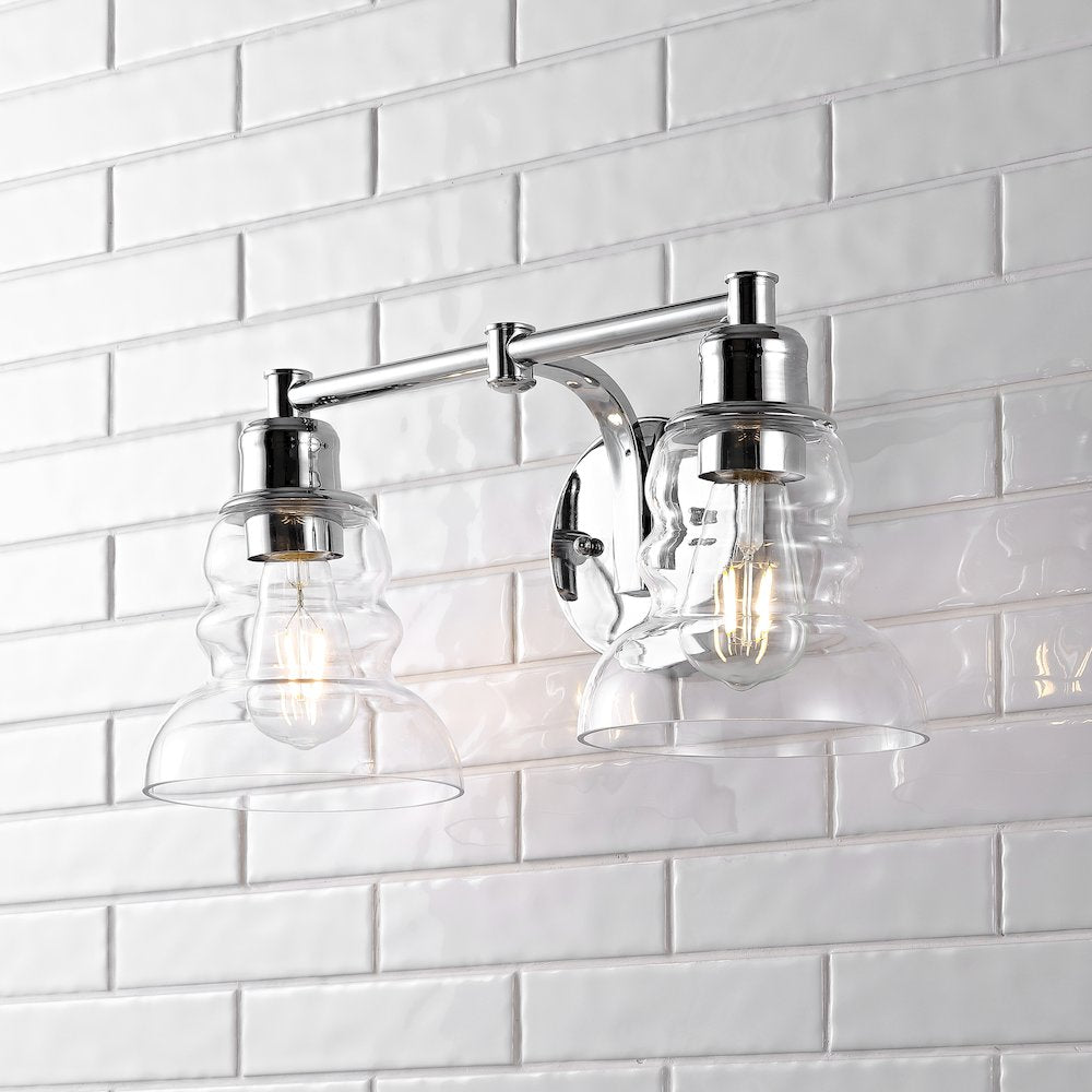 Manhattan Vintage Metal/Glass Industrial Rustic Led Vanity