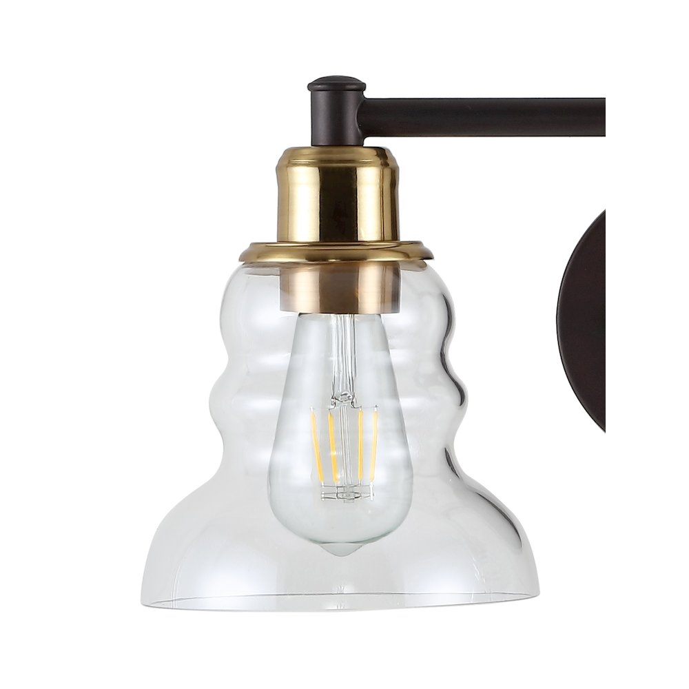 Manhattan Vintage Metal/Glass Industrial Rustic Led Vanity