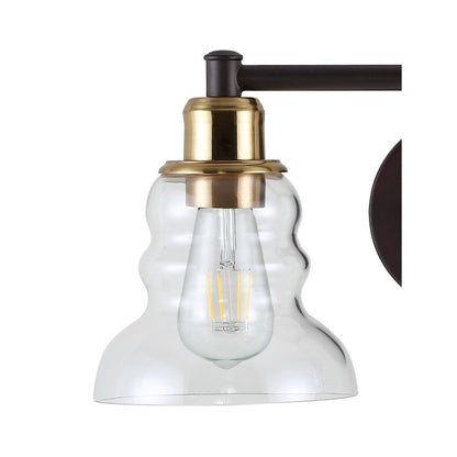 Manhattan Vintage Metal/Glass Industrial Rustic Led Vanity