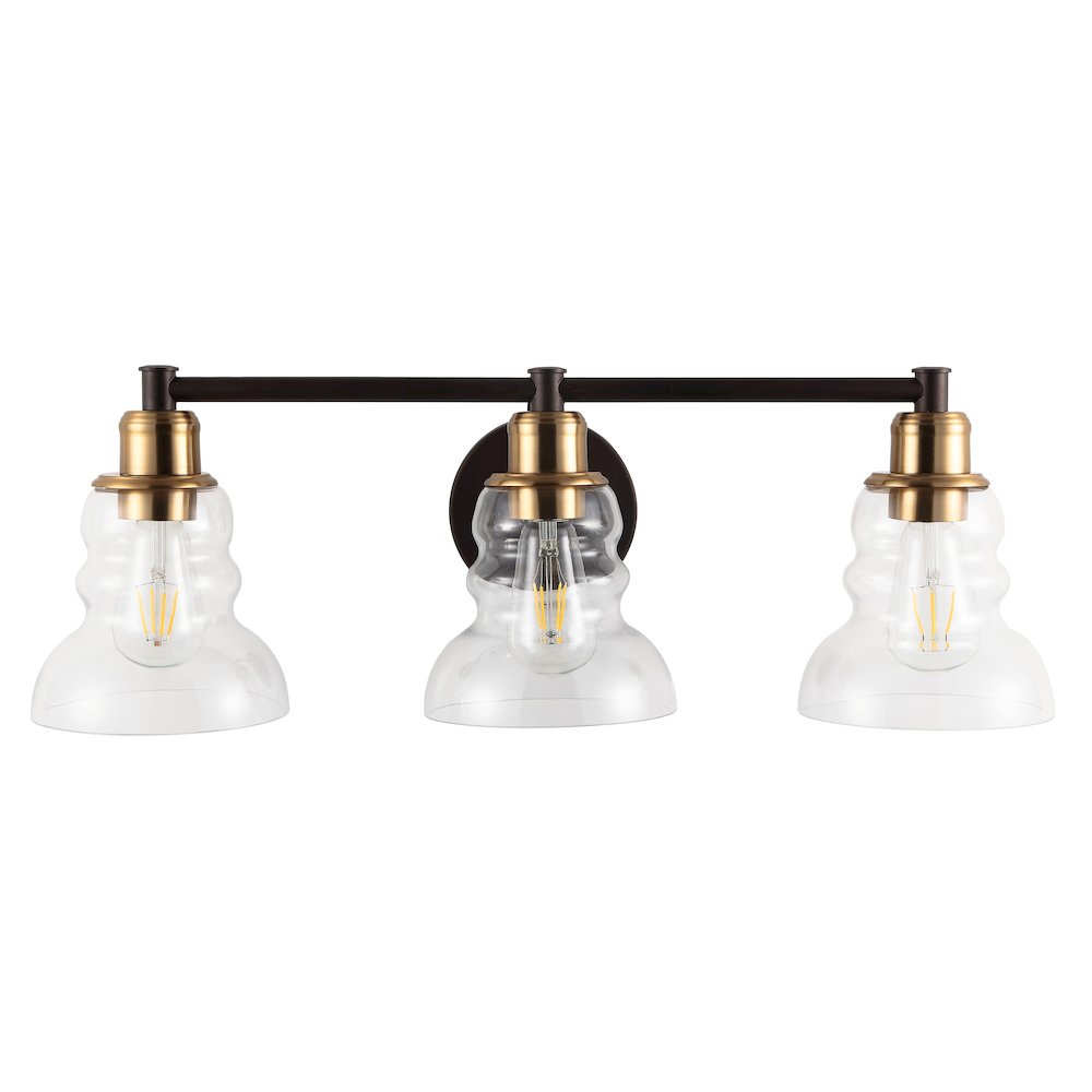 Manhattan Vintage Metal/Glass Industrial Rustic Led Vanity