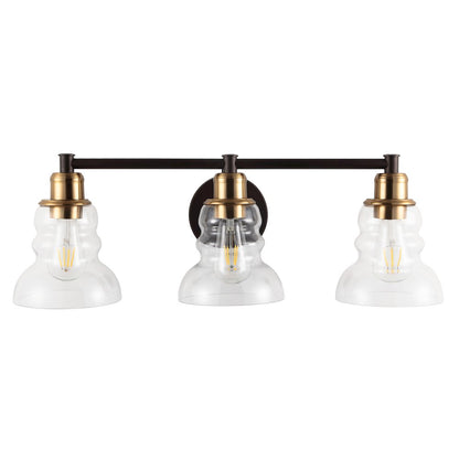 Manhattan Vintage Metal/Glass Industrial Rustic Led Vanity