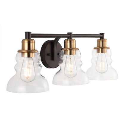 Manhattan Vintage Metal/Glass Industrial Rustic Led Vanity