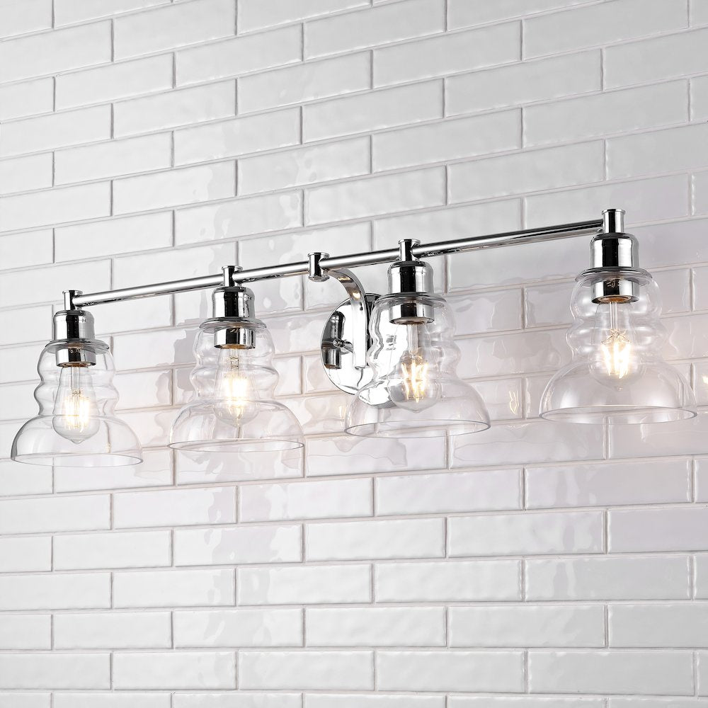 Manhattan Vintage Metal/Glass Industrial Rustic Led Vanity