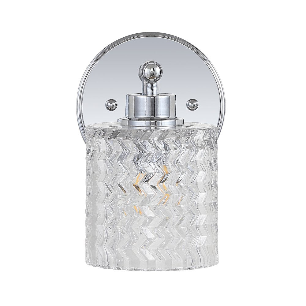 Spaulding Vintage Iron Chevron Pattern Glass Farmhouse Cottage Led Vanity Light