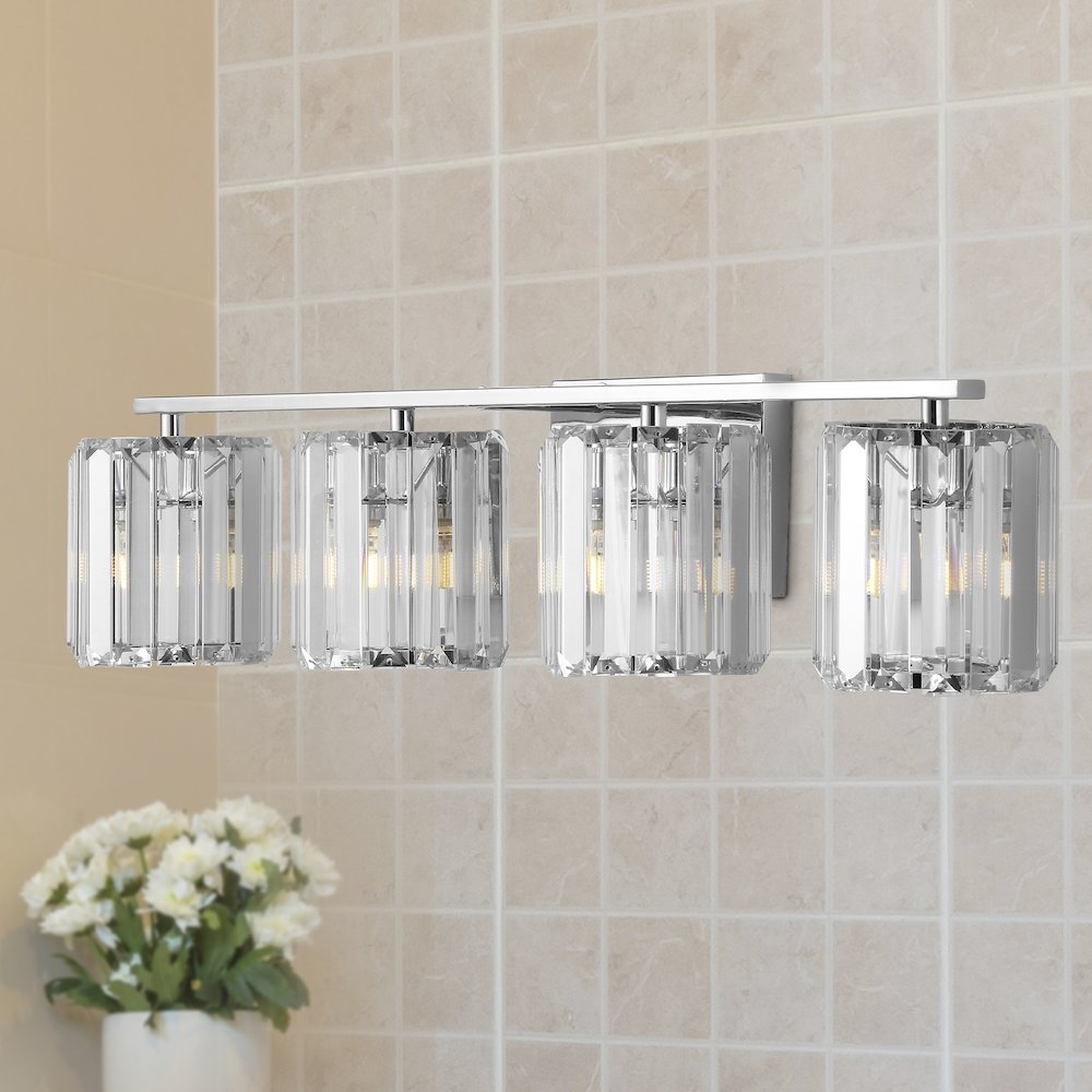 Coco Prism Vintage Metal/Glass Classic Glam Led Vanity Light