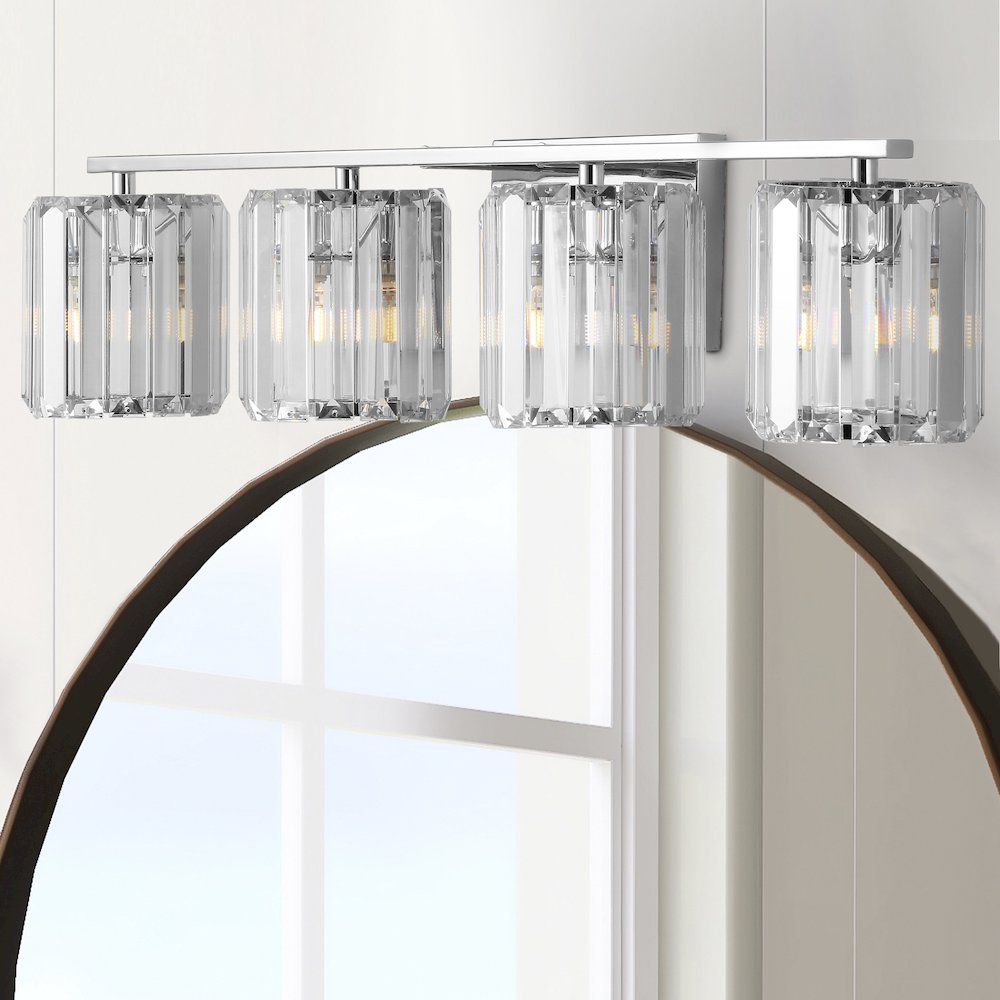 Coco Prism Vintage Metal/Glass Classic Glam Led Vanity Light