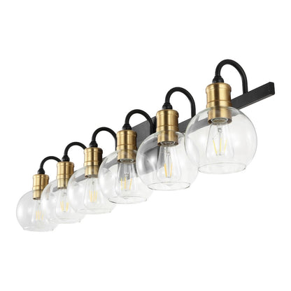 Marais 6-Light Iron/Glass Rustic Vintage Led Vanity Light