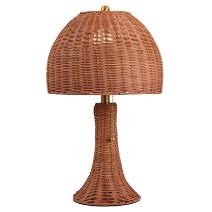 Joanie Woven Rattan LED Table Lamp with Pull Chain