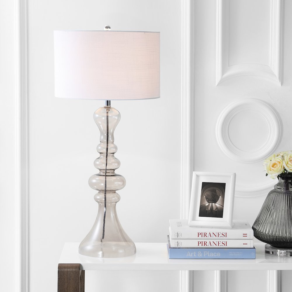 Madeline Curved Glass Led Table Lamp