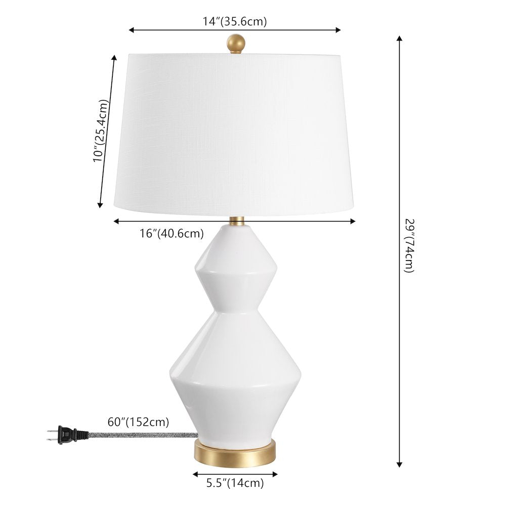 Alba Geometric Ceramicmetal Led Table Lamp