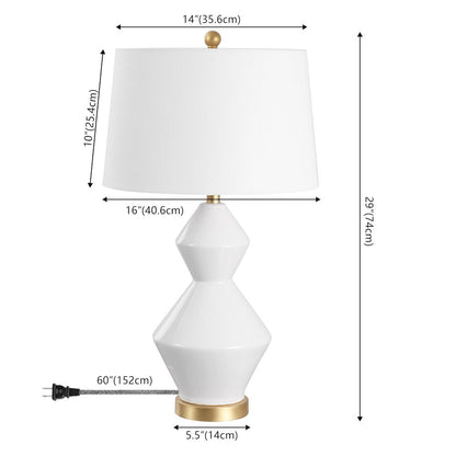 Alba Geometric Ceramicmetal Led Table Lamp