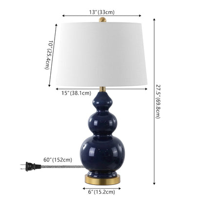Bowen Contemporary Transitional Ceramic Gourd LED Table Lamp