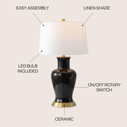 Julian Traditional Classic Ceramic Urn LED Table Lamp