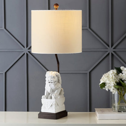 Guardian Lion Ceramic Classic Modern Led Table Lamp