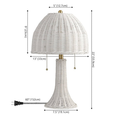 Joanie 22" Bohemian Rustic Iron LED Table Lamp, White/Brass Gold