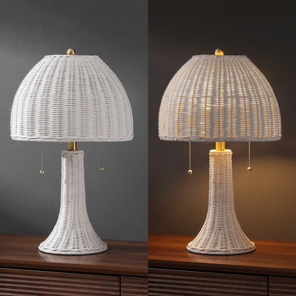 Joanie 22" Bohemian Rustic Iron LED Table Lamp, White/Brass Gold