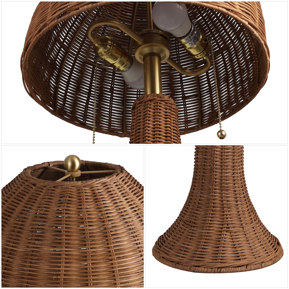 Joanie 22" Bohemian Rustic Iron LED Table Lamp, Dark Brown/Brass Gold