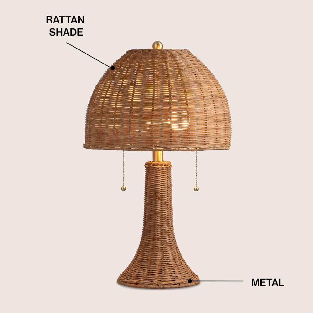 Joanie 22" Bohemian Rustic Iron LED Table Lamp, Dark Brown/Brass Gold
