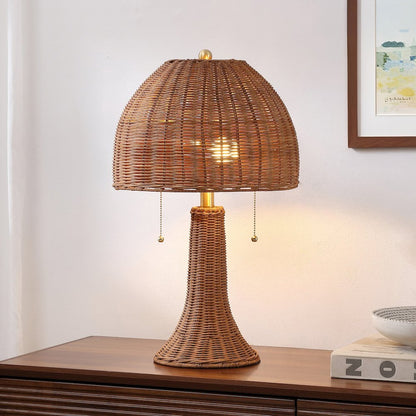 Joanie 22" Bohemian Rustic Iron LED Table Lamp, Dark Brown/Brass Gold