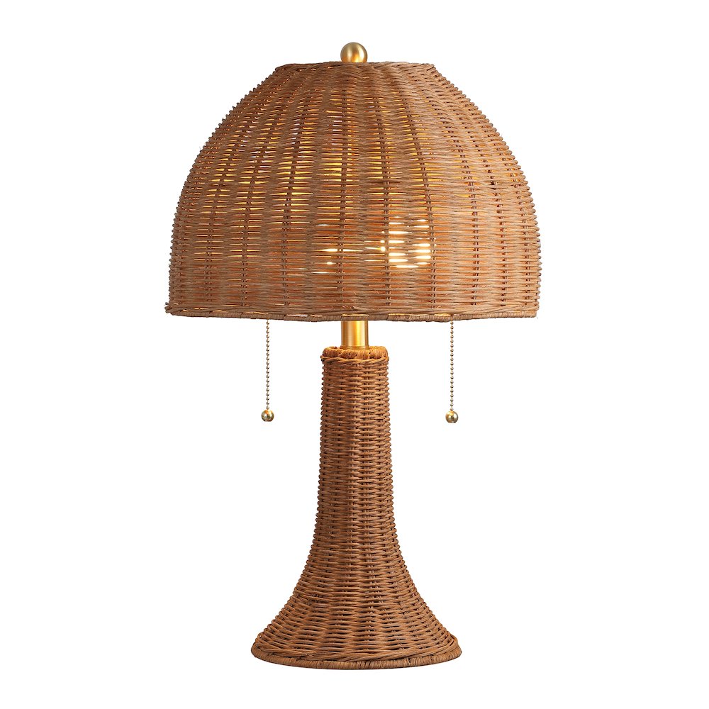 Joanie 22" Bohemian Rustic Iron LED Table Lamp, Dark Brown/Brass Gold