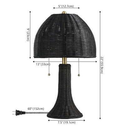 Joanie 22" Bohemian Rustic Iron LED Table Lamp, Black/Brass Gold