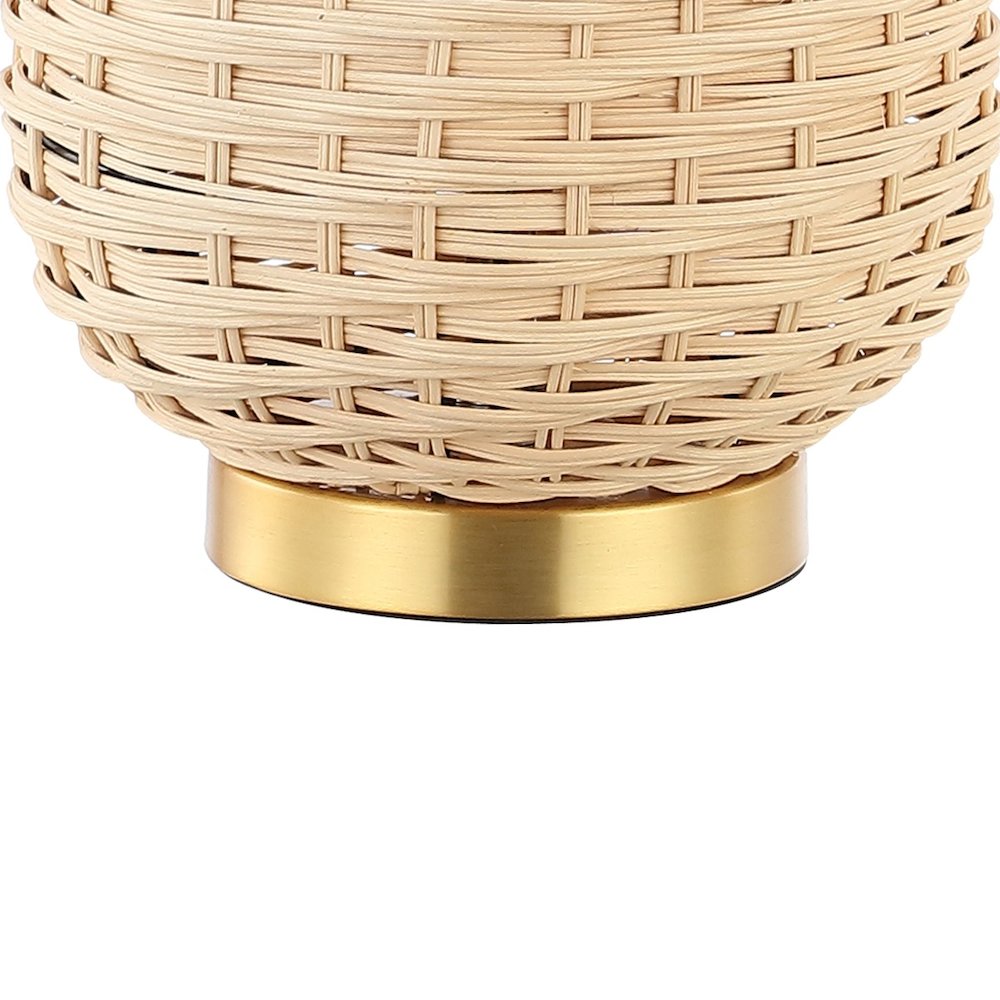 Chakrii Rustic Bohemian Ironrattan Led Table Lamp With Pull Chain