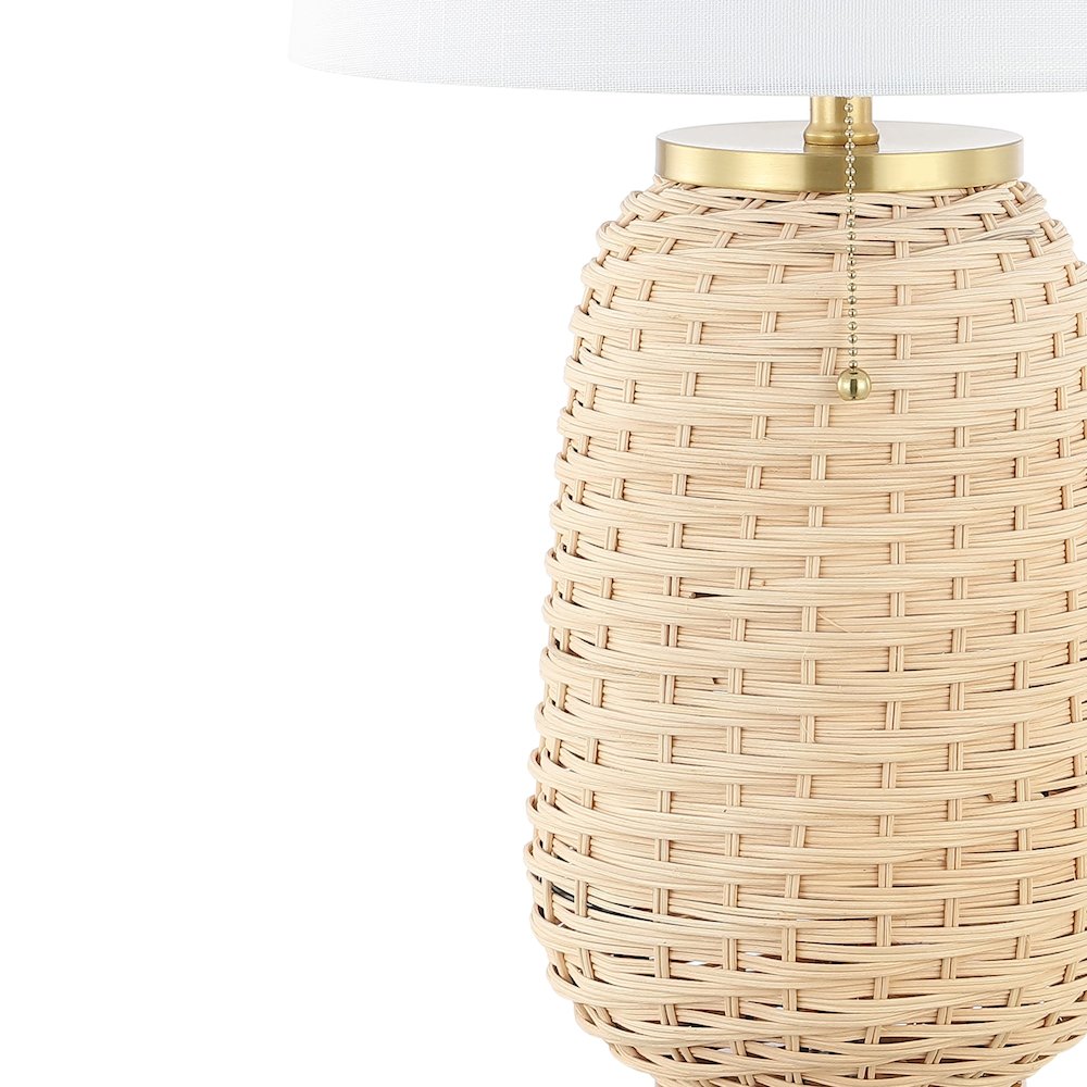 Chakrii Rustic Bohemian Ironrattan Led Table Lamp With Pull Chain