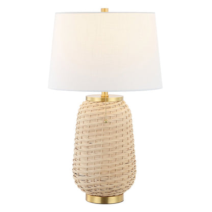 Chakrii Rustic Bohemian Ironrattan Led Table Lamp With Pull Chain