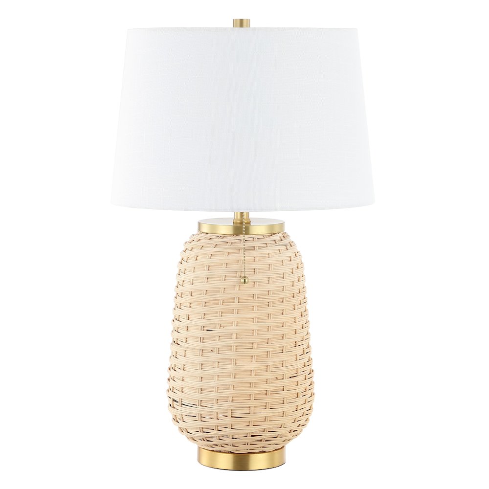 Chakrii Rustic Bohemian Ironrattan Led Table Lamp With Pull Chain