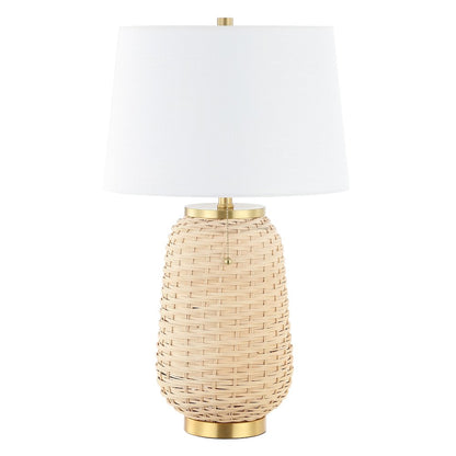 Chakrii Rustic Bohemian Ironrattan Led Table Lamp With Pull Chain
