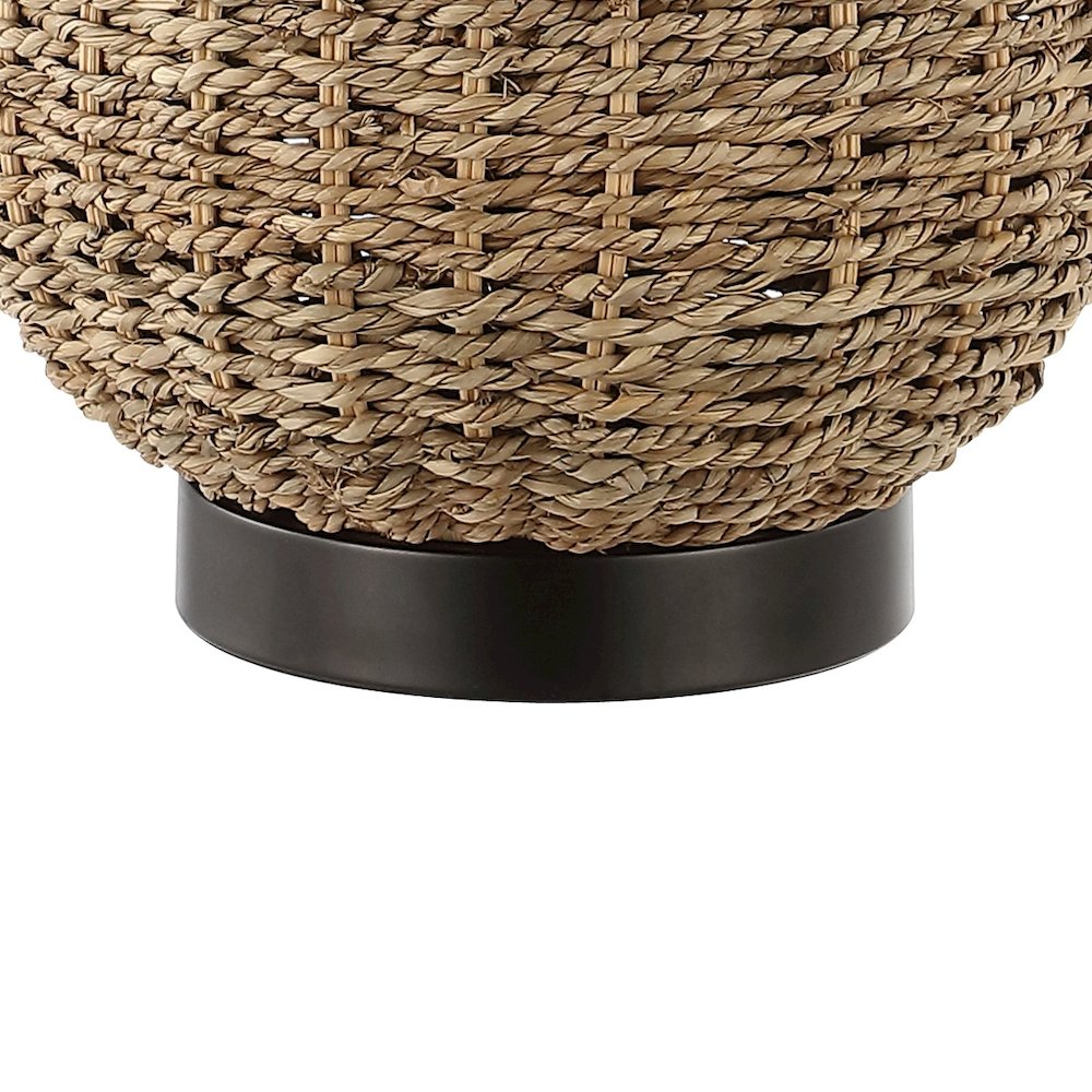 Chakrii Rustic Bohemian Ironrattan Led Table Lamp With Pull Chain