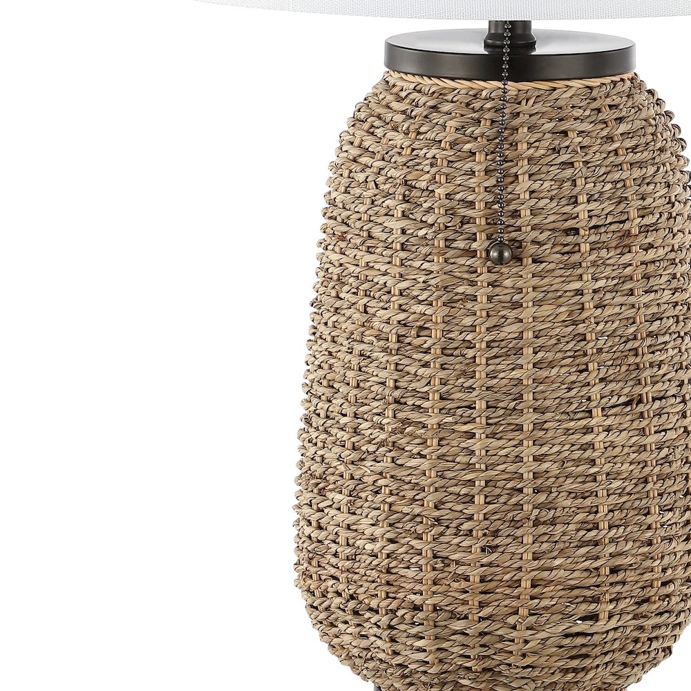 Chakrii Rustic Bohemian Ironrattan Led Table Lamp With Pull Chain