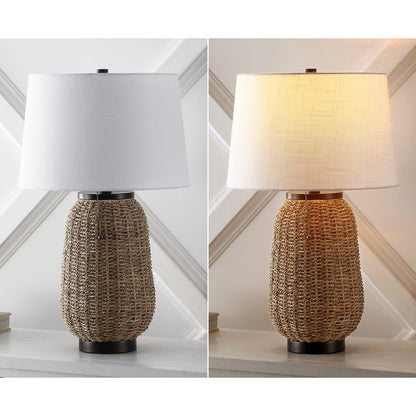 Chakrii Rustic Bohemian Ironrattan Led Table Lamp With Pull Chain