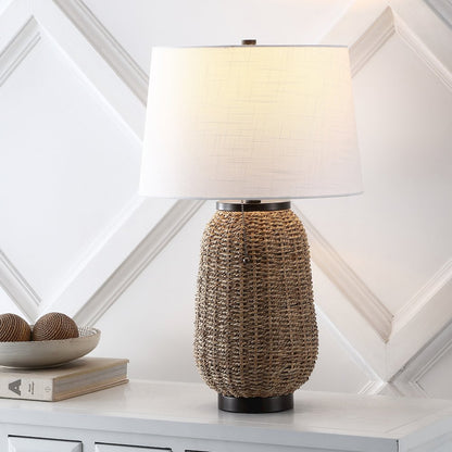 Chakrii Rustic Bohemian Ironrattan Led Table Lamp With Pull Chain