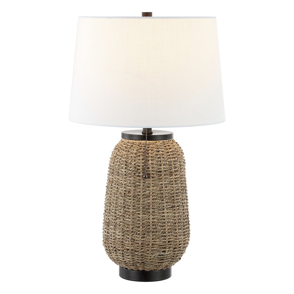 Chakrii Rustic Bohemian Ironrattan Led Table Lamp With Pull Chain