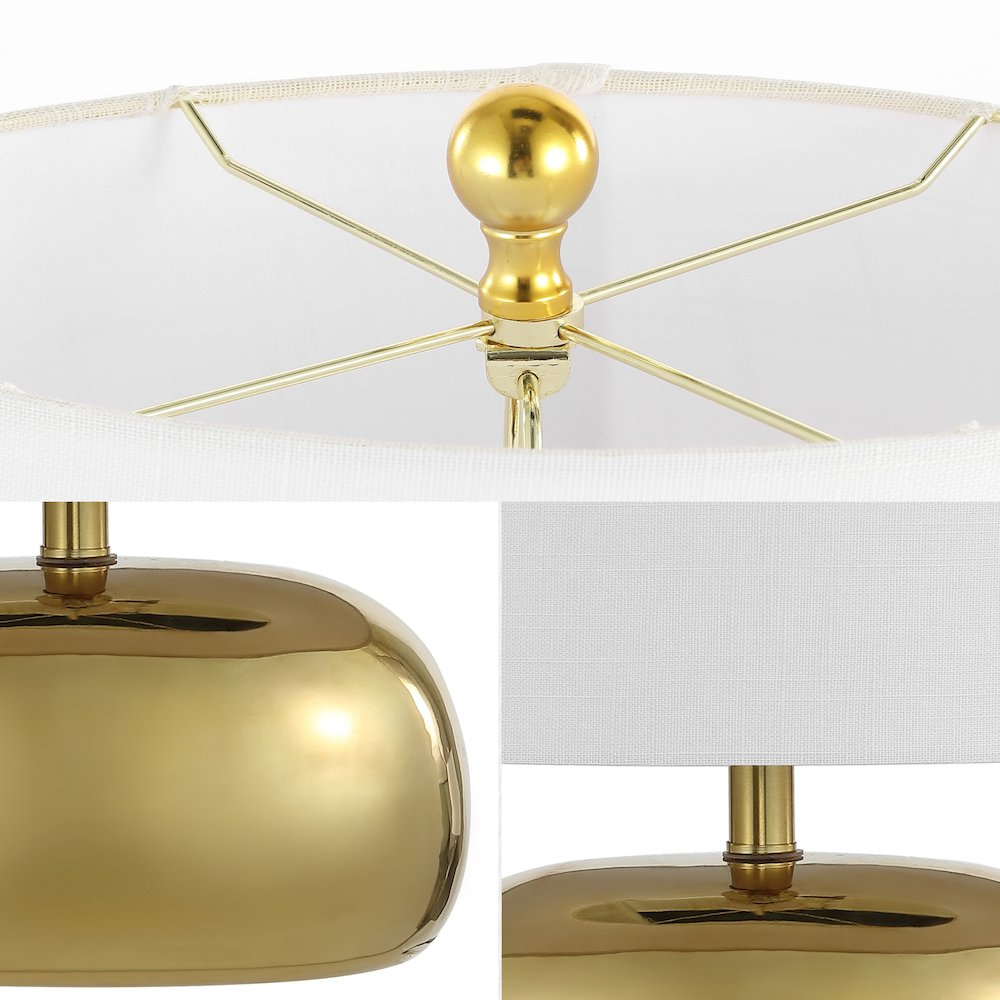 Calix Mid-Century Glam Ceramic/Iron Led Table Lamp