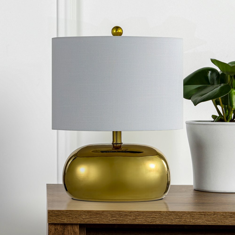 Calix Mid-Century Glam Ceramic/Iron Led Table Lamp