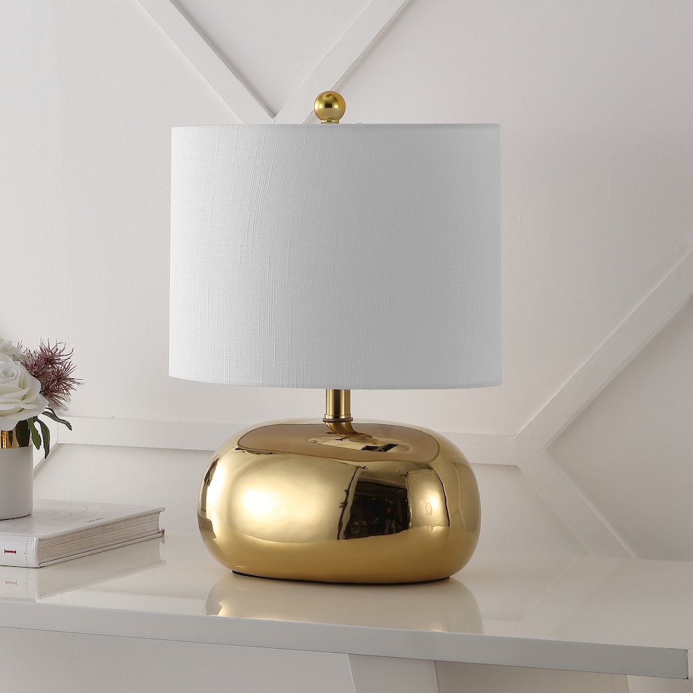 Calix Mid-Century Glam Ceramic/Iron Led Table Lamp