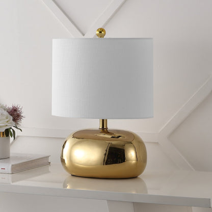 Calix Mid-Century Glam Ceramic/Iron Led Table Lamp