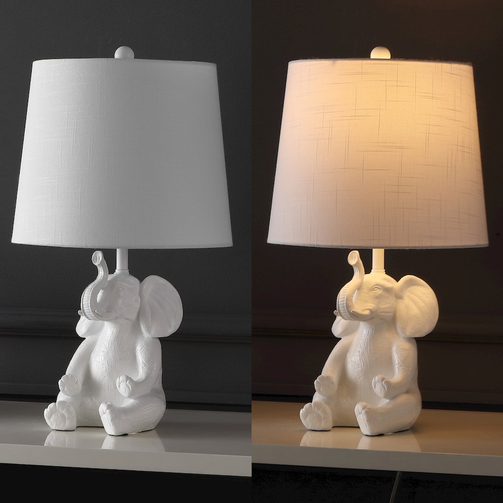 Kairi Modern Shabby Chic Resin/Iron Happy Elephant Led Kids' Table Lamp