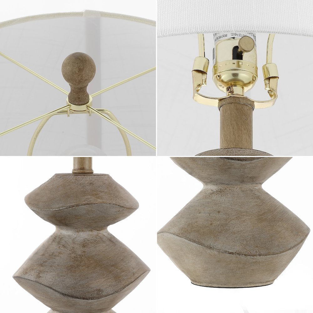 Laken Minimalist Coastal Resin/Iron 3-Stack Cairn Led Table Lamp
