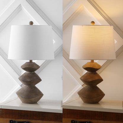 Laken Minimalist Coastal Resin/Iron 3-Stack Cairn Led Table Lamp