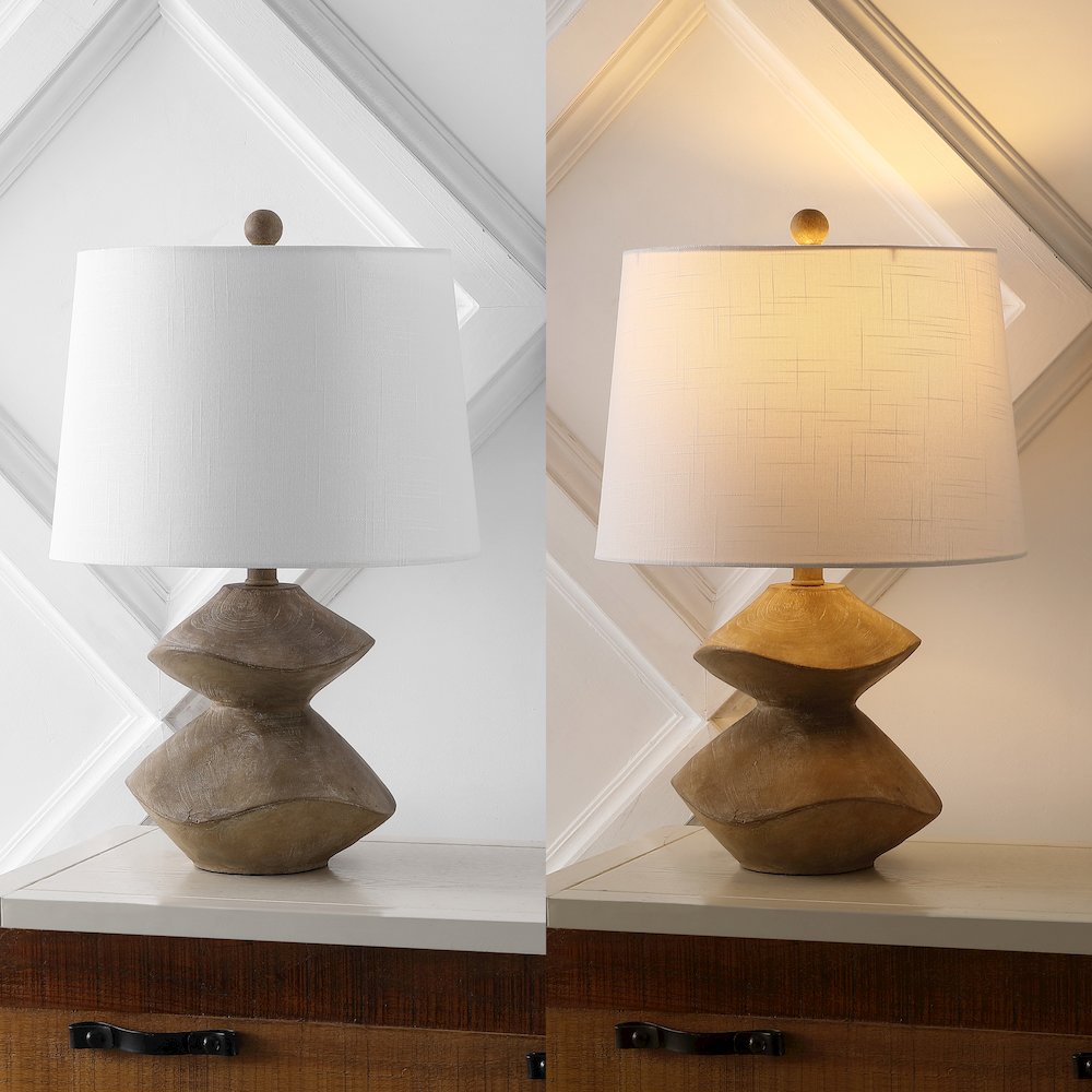 Laken Minimalist Coastal Resin/Iron 2-Stack Cairn Led Table Lamp